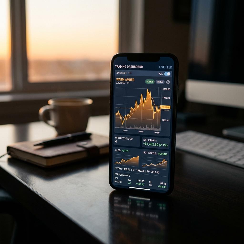 Evig Flowmex AI krypto trading plattform på mobilenhet
